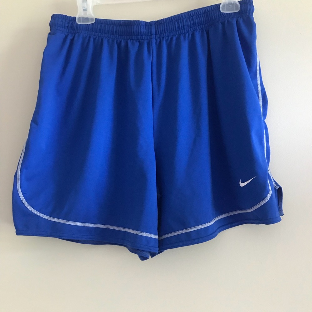 Blue NIKE Dri Fit Shorts w/ white stitch